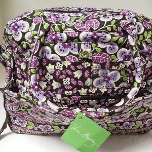 VERA BRADLEY METROPOLITAN PLUM PETALS LAPTOP BAG